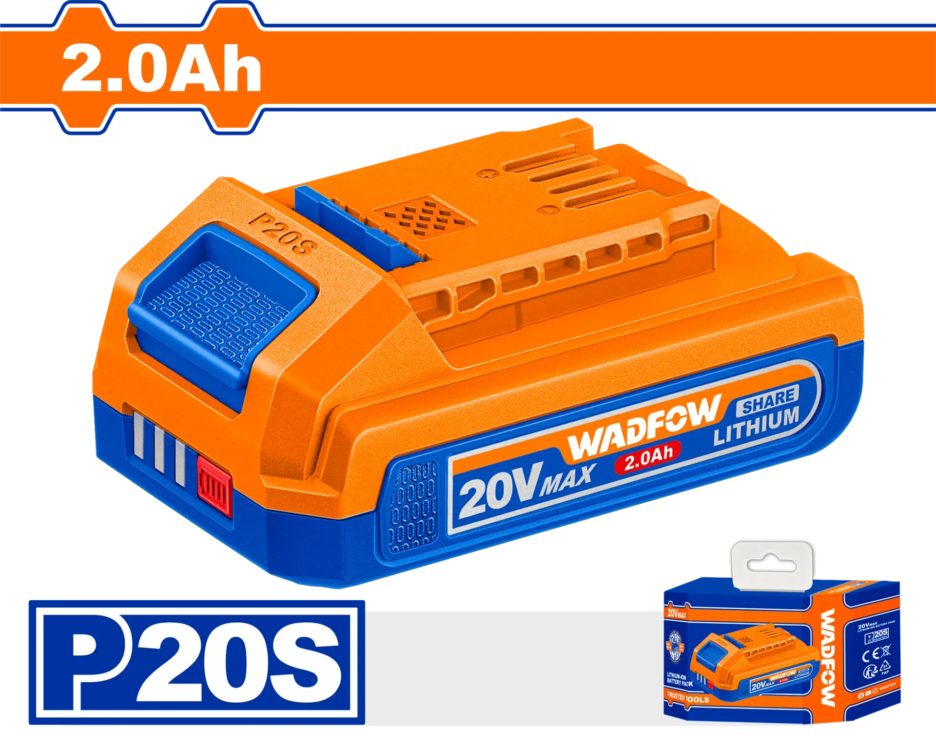 Bateria 20V 2.0Ah WADFOW WLBP520