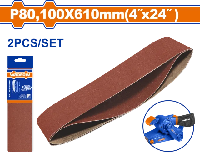 БЕСКОНЕЧНА ШМИРГЛА 100x610mm P80 2/1 WADFOW WZA3E80
