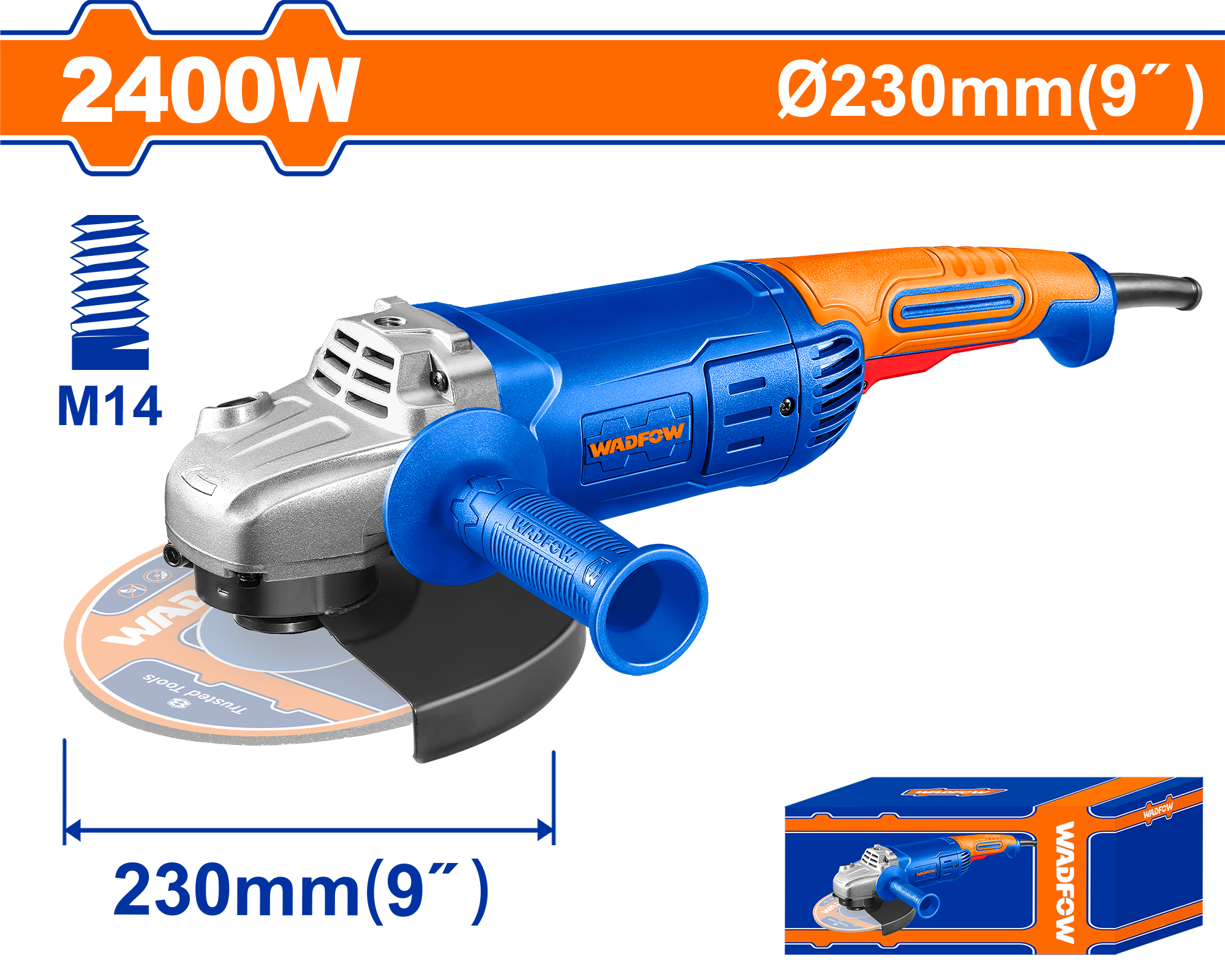 Bruseuse elektrike kuforeza 2400W 230mm WADFOW WAG852401