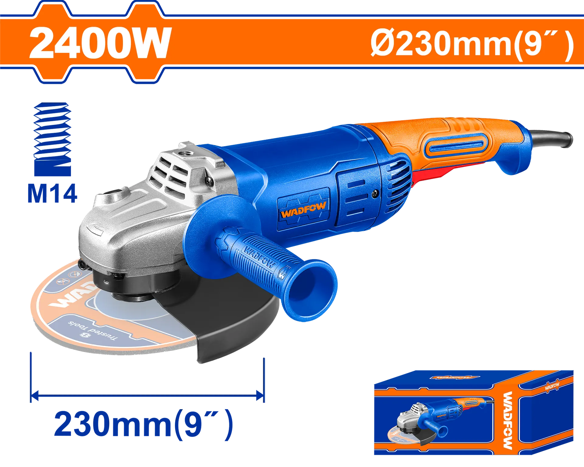 Bruseuse elektrike kuforeza 2400W 230mm WADFOW WAG852401