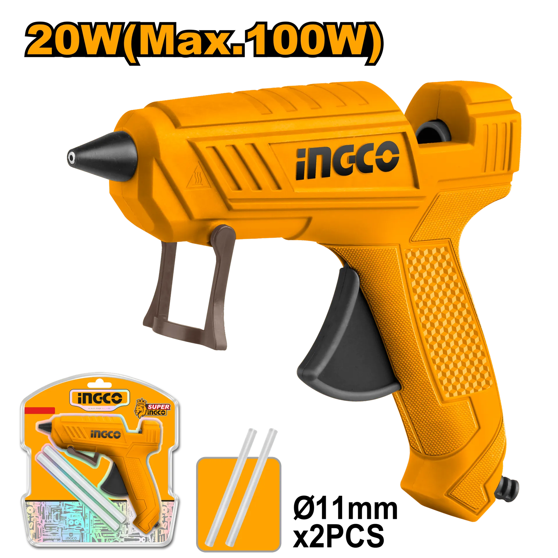 Pistol me ngjitës silikoni INGCO 100W GG148