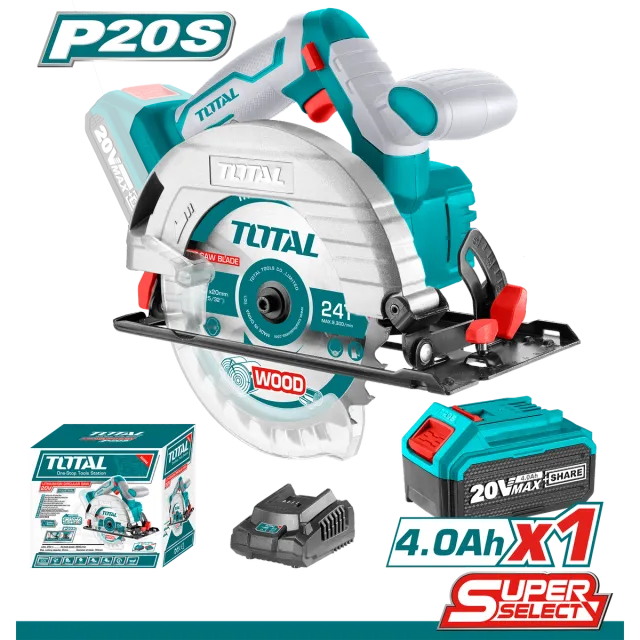 РАЧЕН ЦИРКУЛАР 20V TOTAL 1×4.0Ah БАТЕРИЈА F165 TSLI16511
