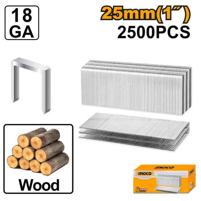 Gozhda gjilpëra 18GA 25mm 2500 INGCO 18251 AST18251