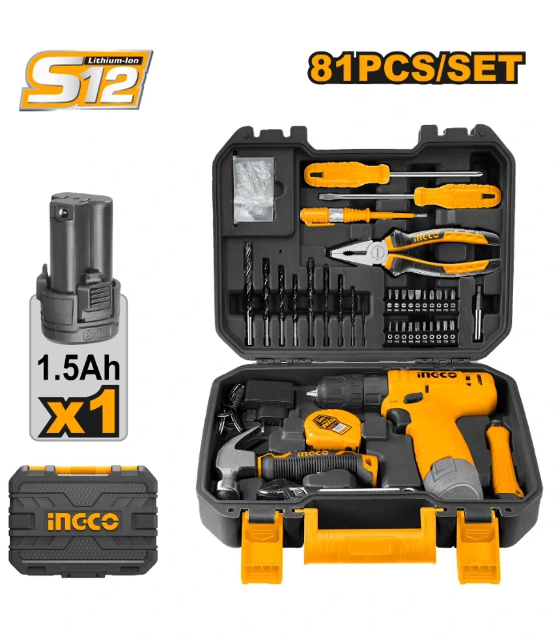 Shpuese baterie 12V 81PCS INGCO HKTHP10811