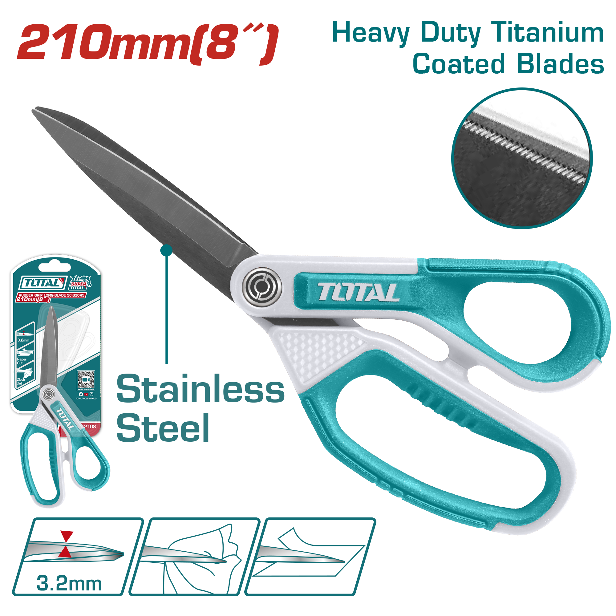 Gërshërë të mëdha 210mm TOTAL THSCRS812108