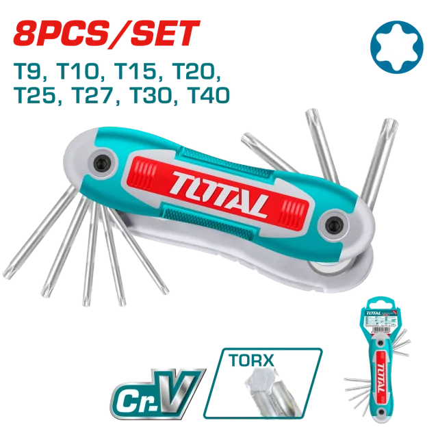 СЕТ ИНБУСИ TOTAL ТОРКС КЛУЧЕВИ 8/1 – THT1061846