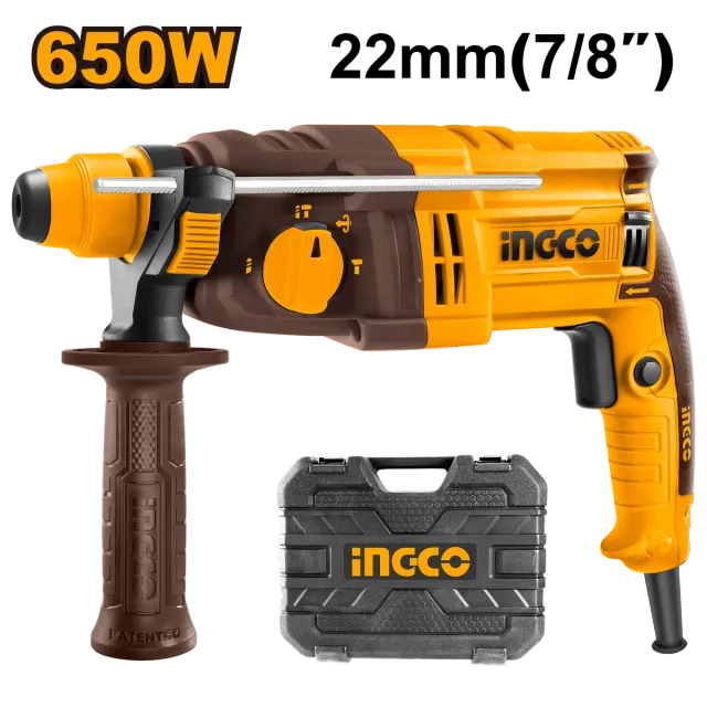 УДАРЕН ЧЕКАН ДУПЧАЛКА SDS+ ХИЛТА 650W 1.7J INGCO RGH6528