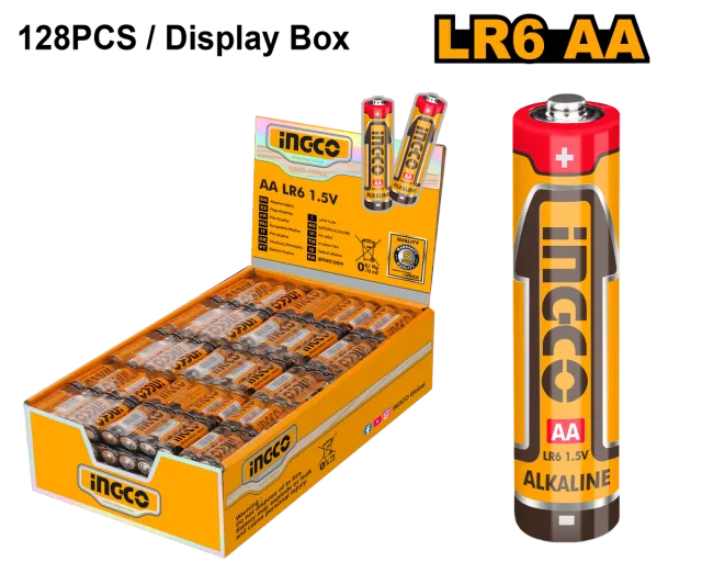 БАТЕРИИ 1.5V AA INGCO 128KOM HAB2A01