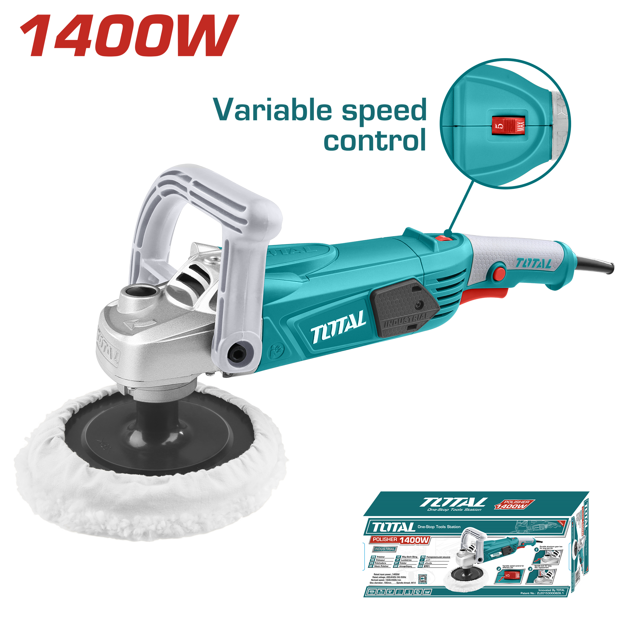 Електрична Полирка 180mm 1400W TOTAL TP1141806
