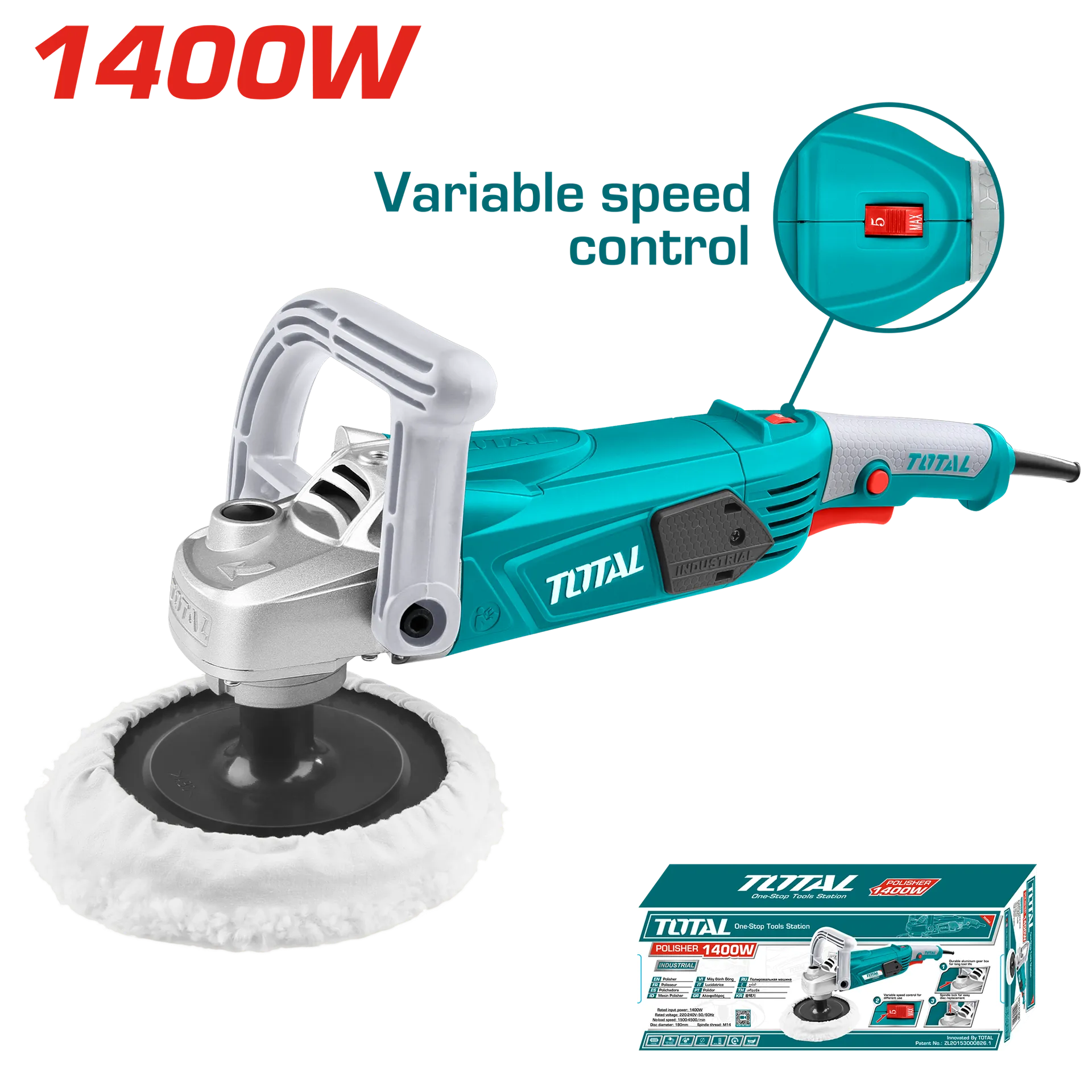 Електрична Полирка 180mm 1400W TOTAL TP1141806