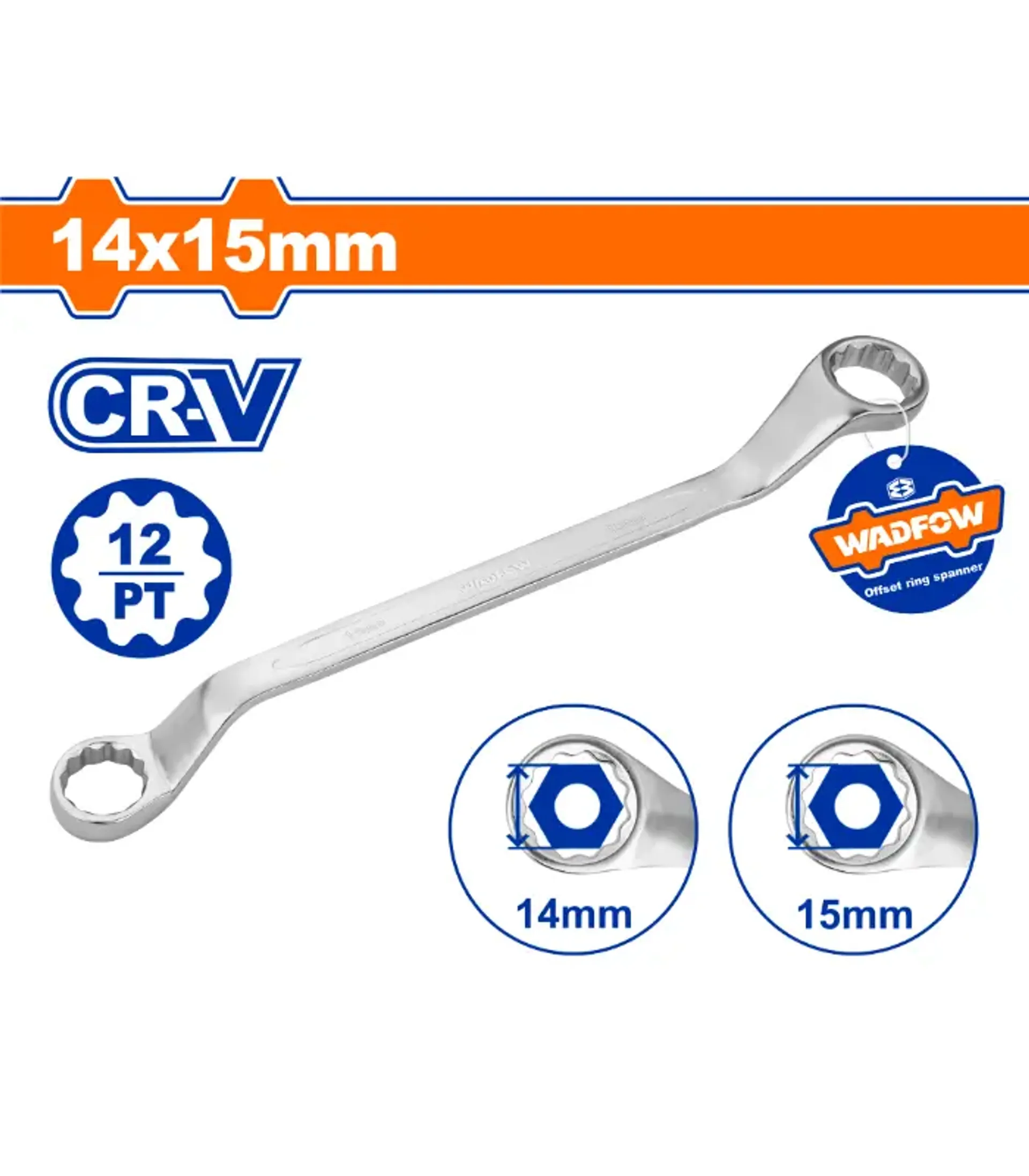Дупли окаст клуч тип звезда 14x15mm WADFOW WSA3105