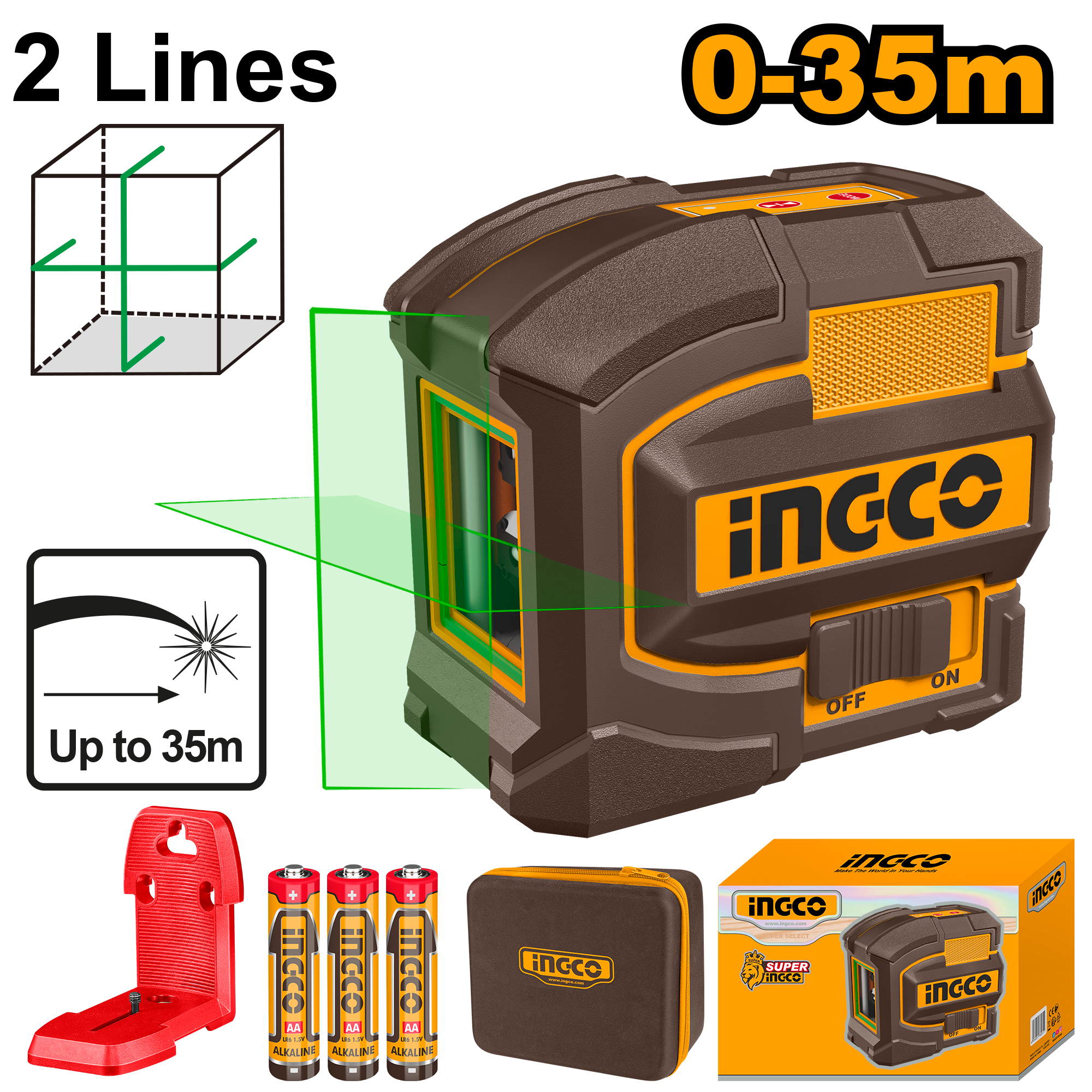 Lazer nivelator 0-35M INGCO HLL156601