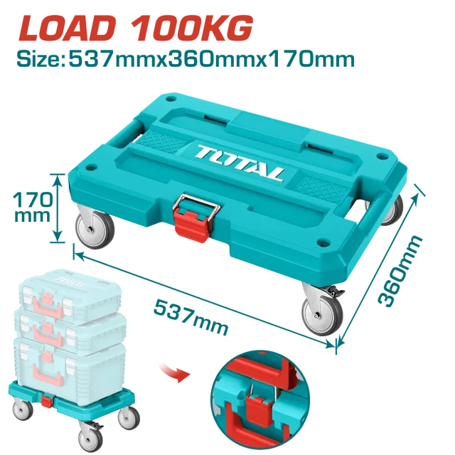 Kutia per mjete stackable me rrotat 100KG TOTAL THTWB61001