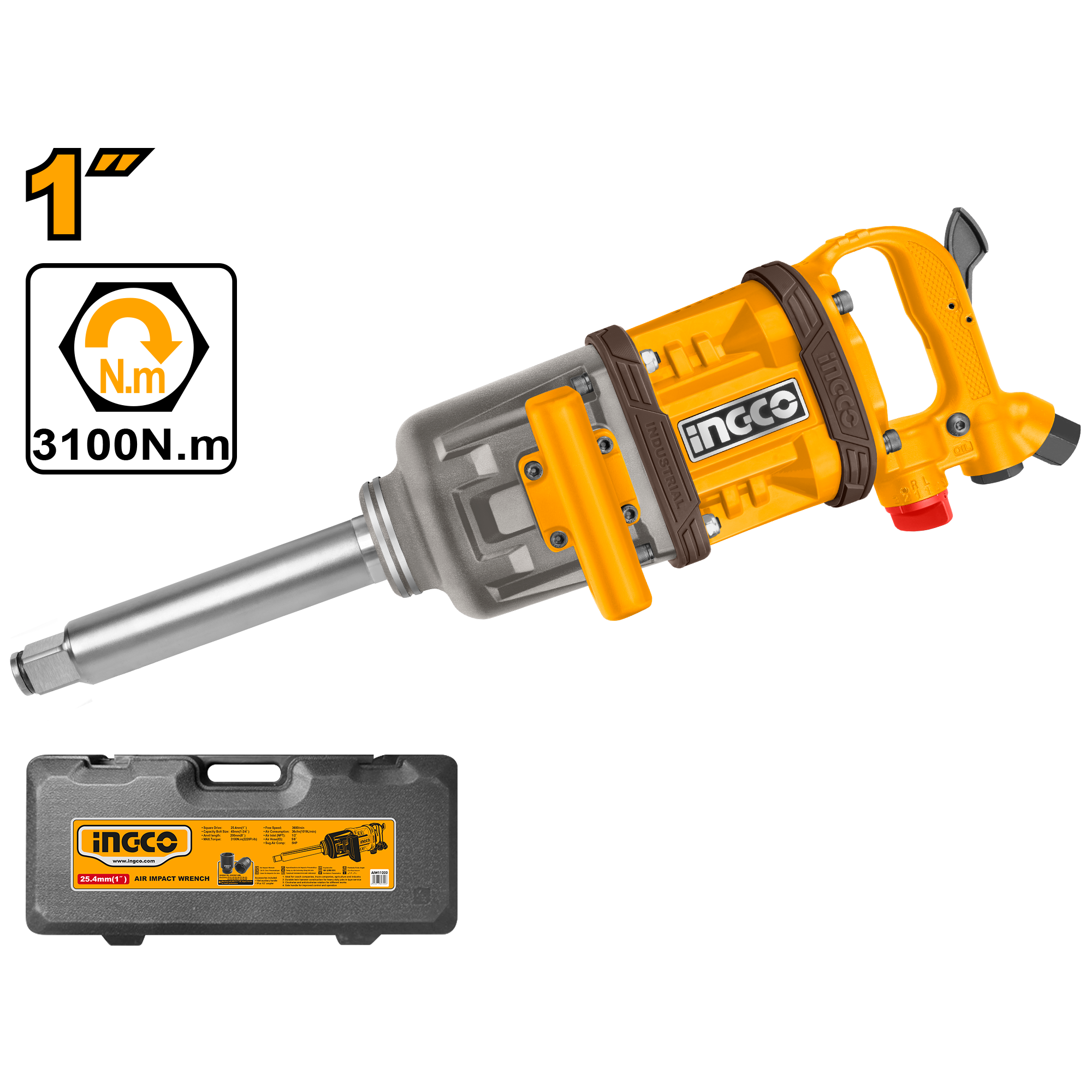 Pnevomatik shkëpues 1" INGCO AIW11222