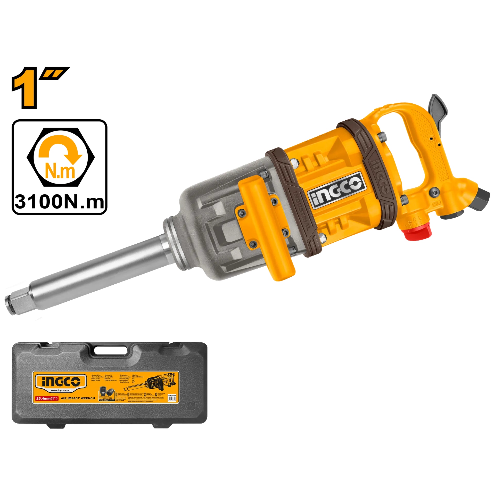 Pnevomatik shkëpues 1" INGCO AIW11222