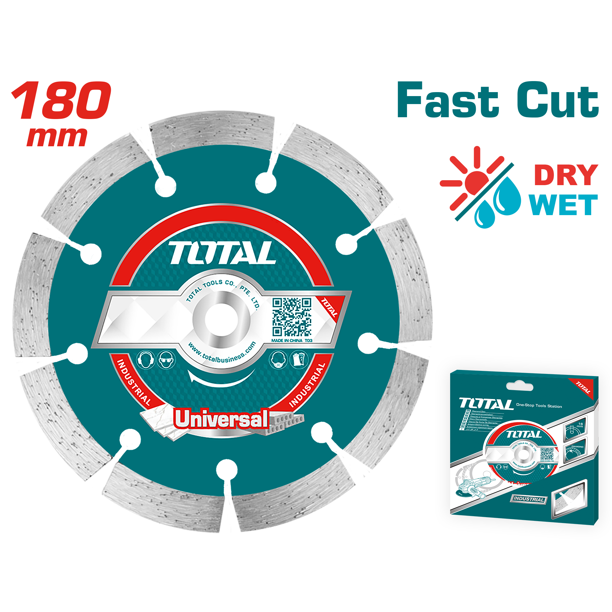 ДИЈАМАНТСКИ ДИСК 180mm УНИВЕРЗАЛЕН FAST CUT TOTAL TAC2111801