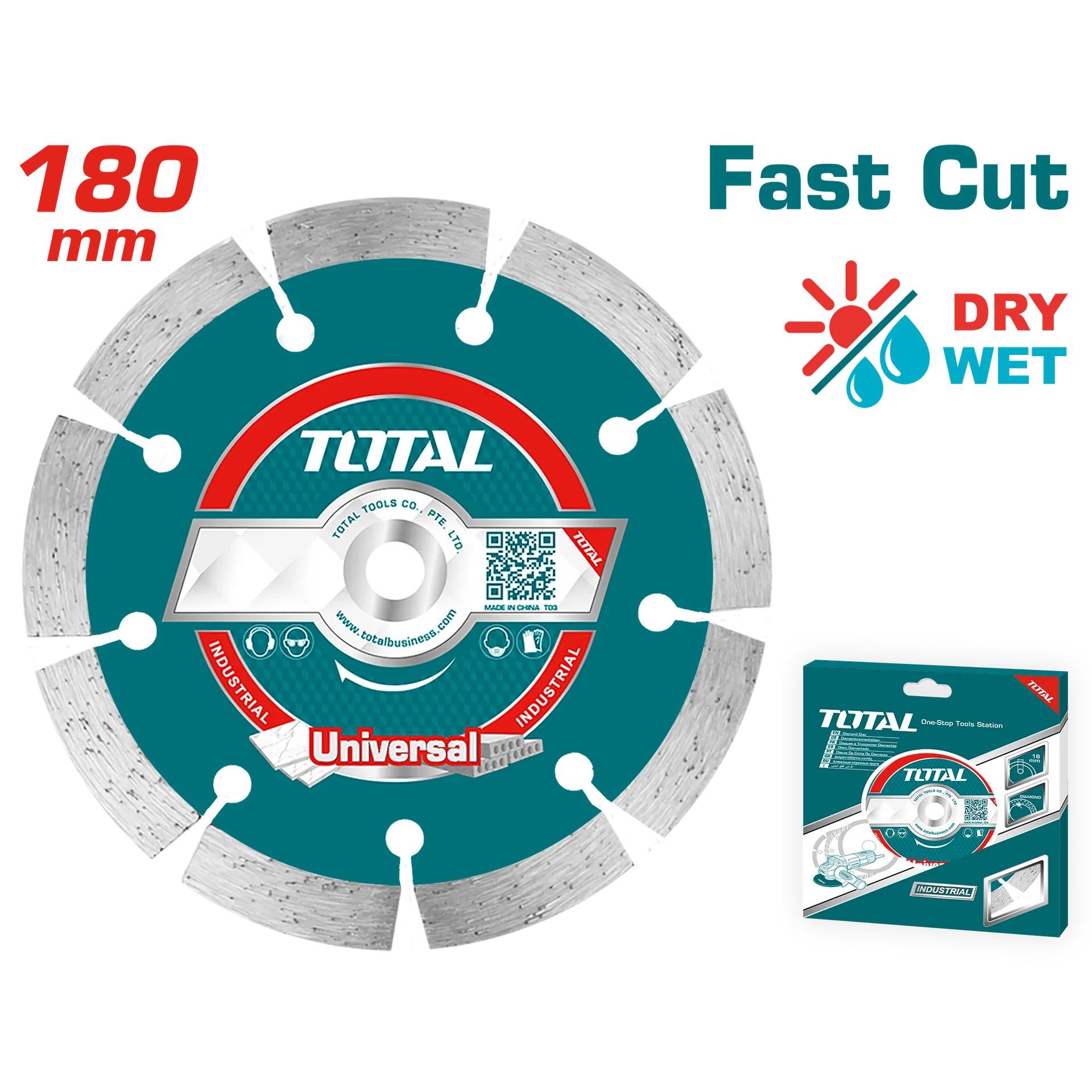 Disk diamanti 180mm universal fast cut TOTAL TAC2111801