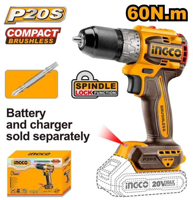 ШТРАФИЛИЦА 20V СОЛО БЕЗ БАТЕРИИ 60N INGCO CDLI206021