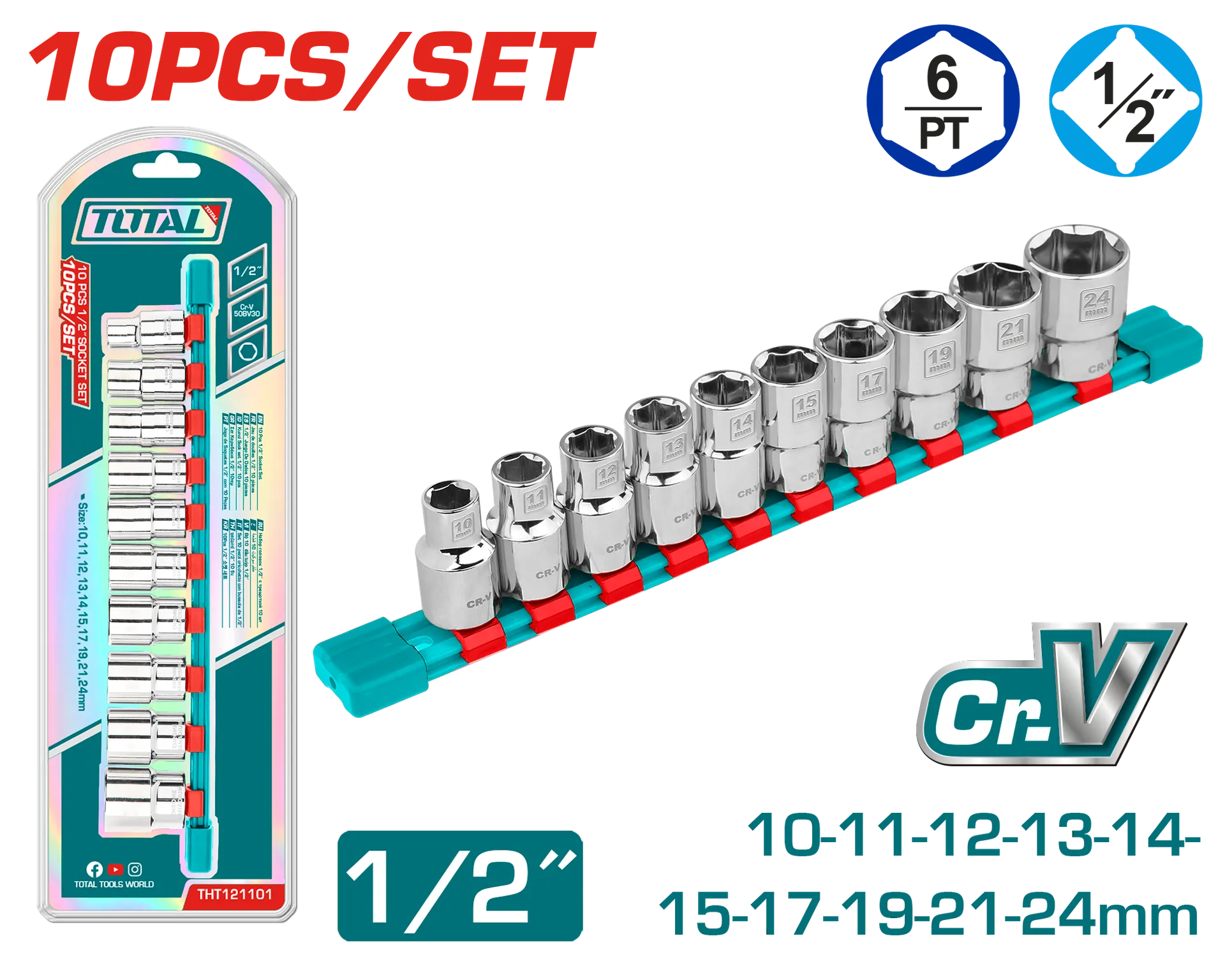 Çelës rrotullues set 10/1 TOTAL THT121101