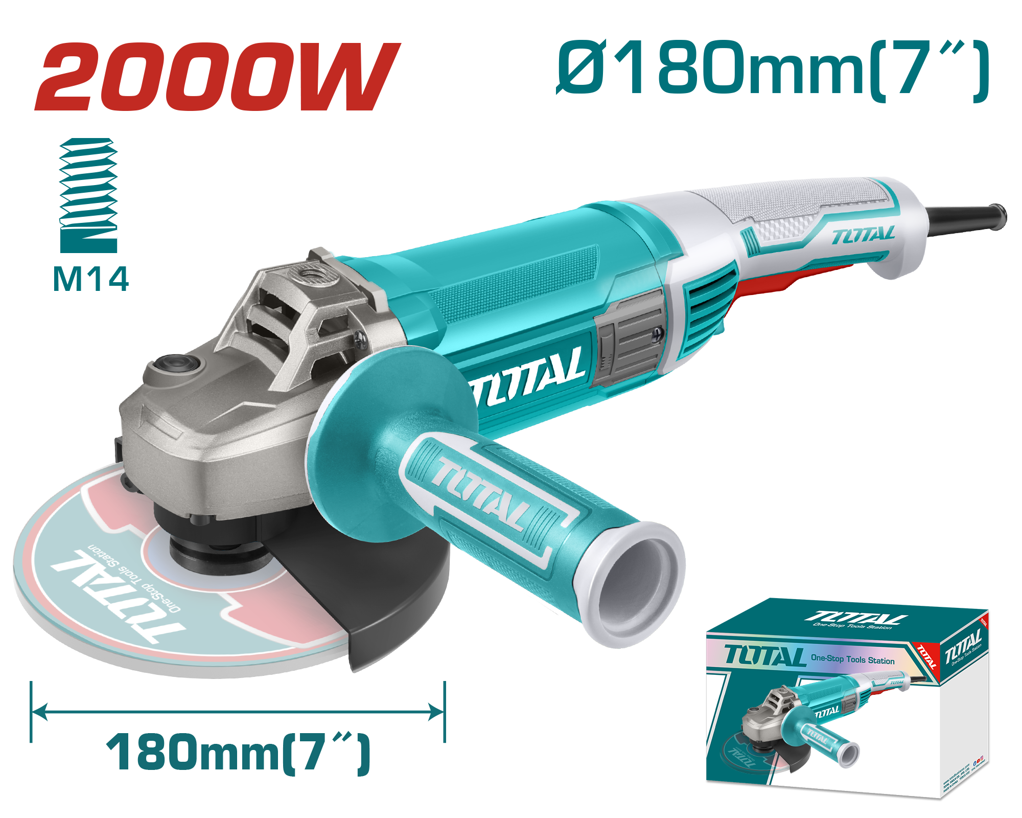 Grinder elektrik këndor 2000W 180mm- TOTAL TG12018026