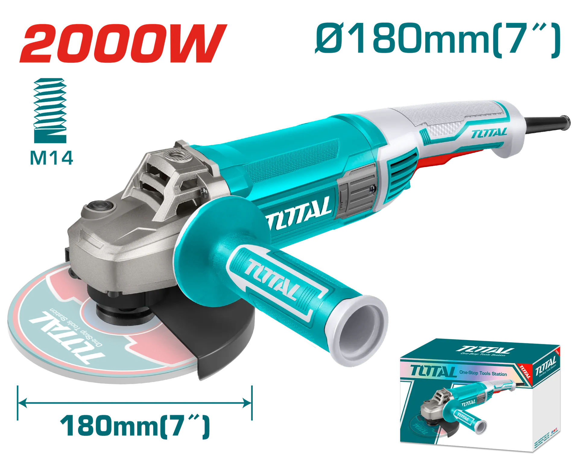 Grinder elektrik këndor 2000W 180mm- TOTAL TG12018026