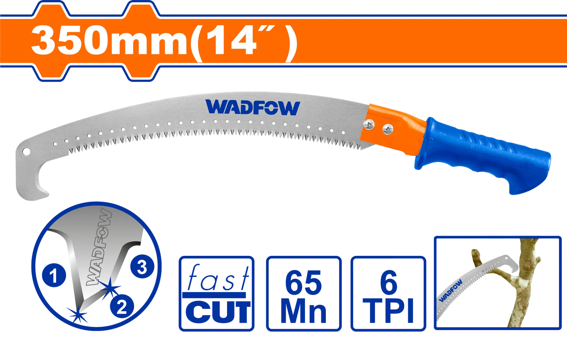 ПИЛА РАЧНА ЗА ГРАНКИ 350mm WADFOW WHW8G14