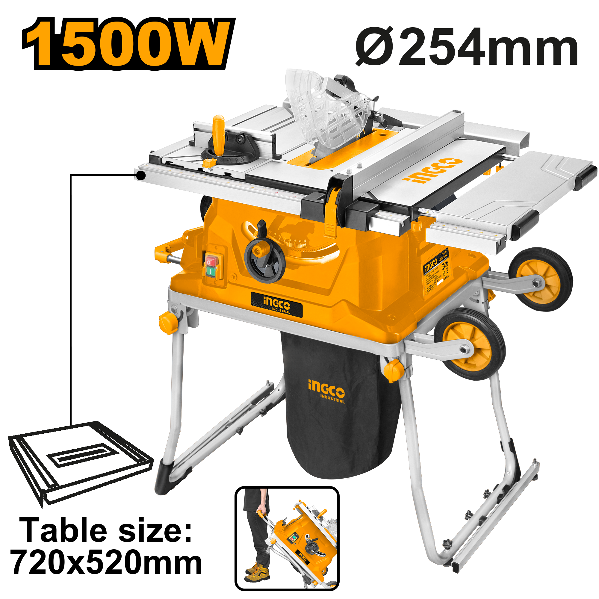 СТОЛЕН ЦИРКУЛАР INGCO 1500W F254 PRO TS15008