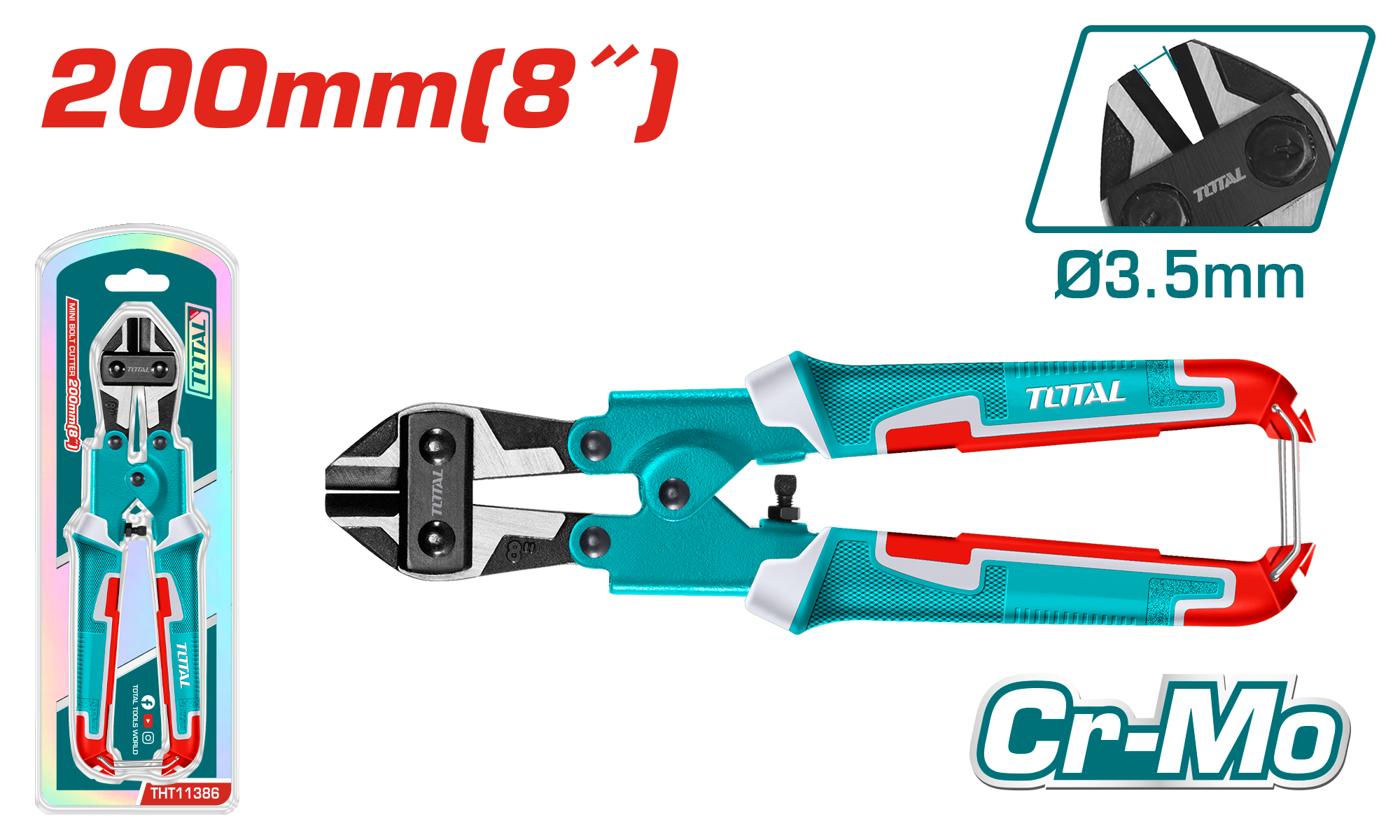 Presa për armaturë mini 200mm deri në 3.5mm TOTAL THT11386
