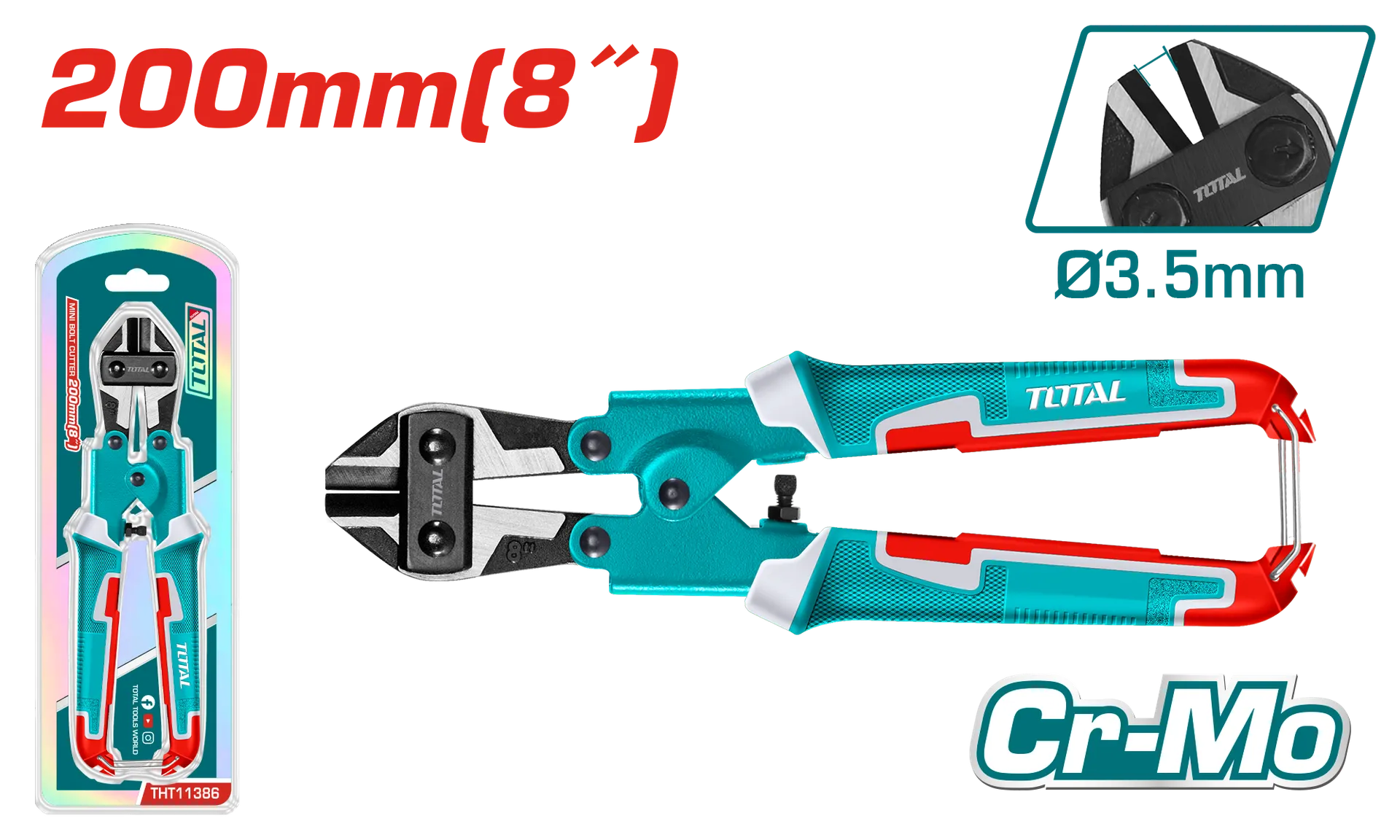 Presa për armaturë mini 200mm deri në 3.5mm TOTAL THT11386