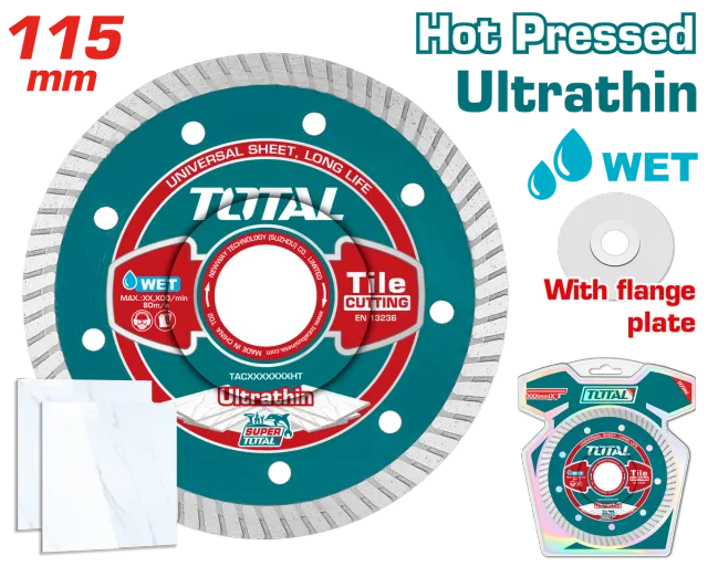 Disk diamant TOTAL për prerje uji 115×0.8mm turbo TAC2131151HT
