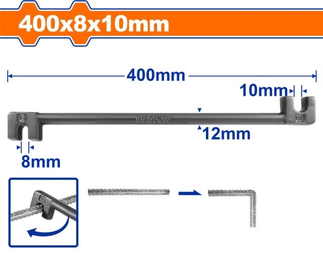 Çelës për përkuljen e armaturës 8x10mm WADFOW WQB3340