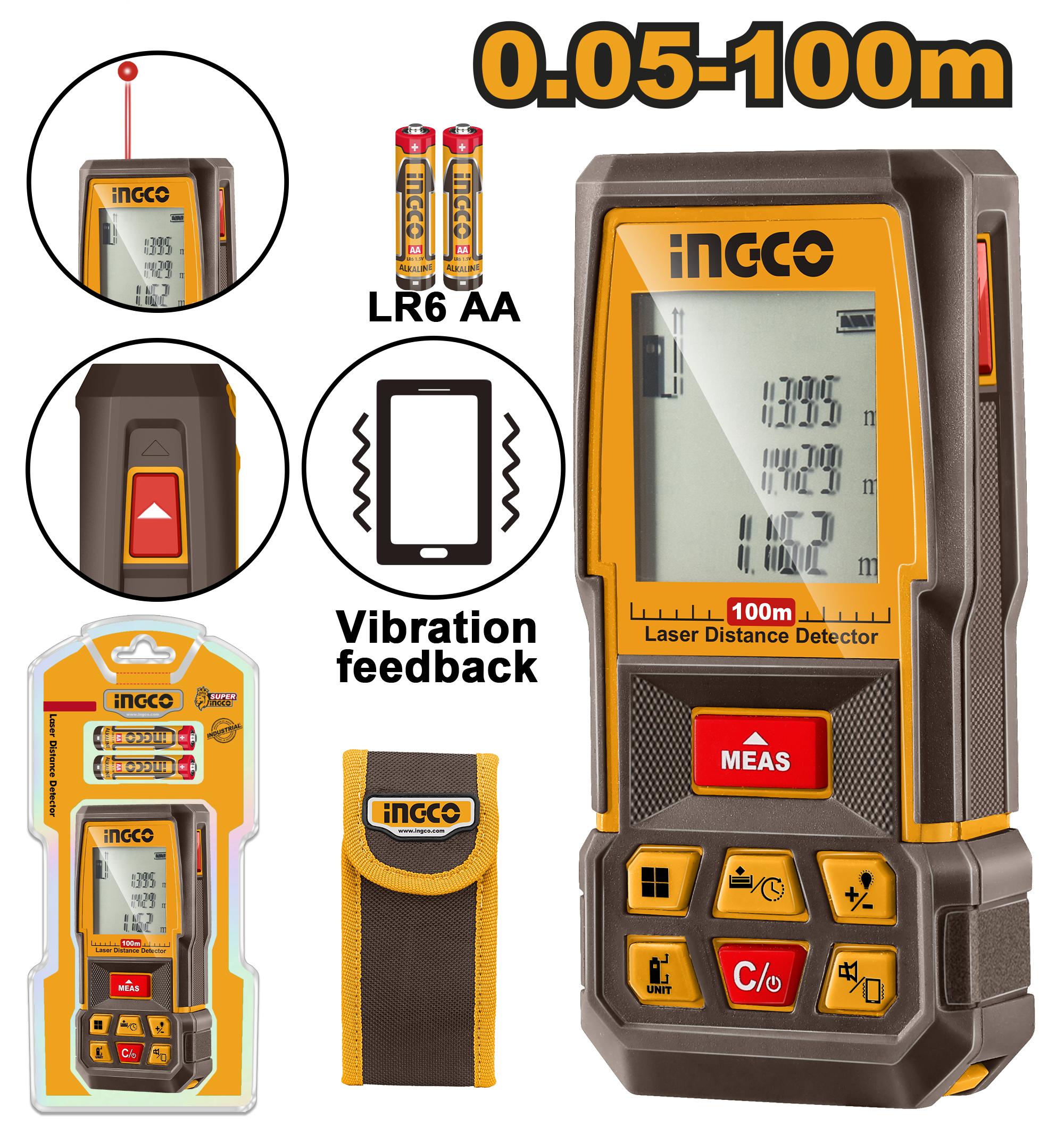 Metër lazer 100M INGCO HLDD1008