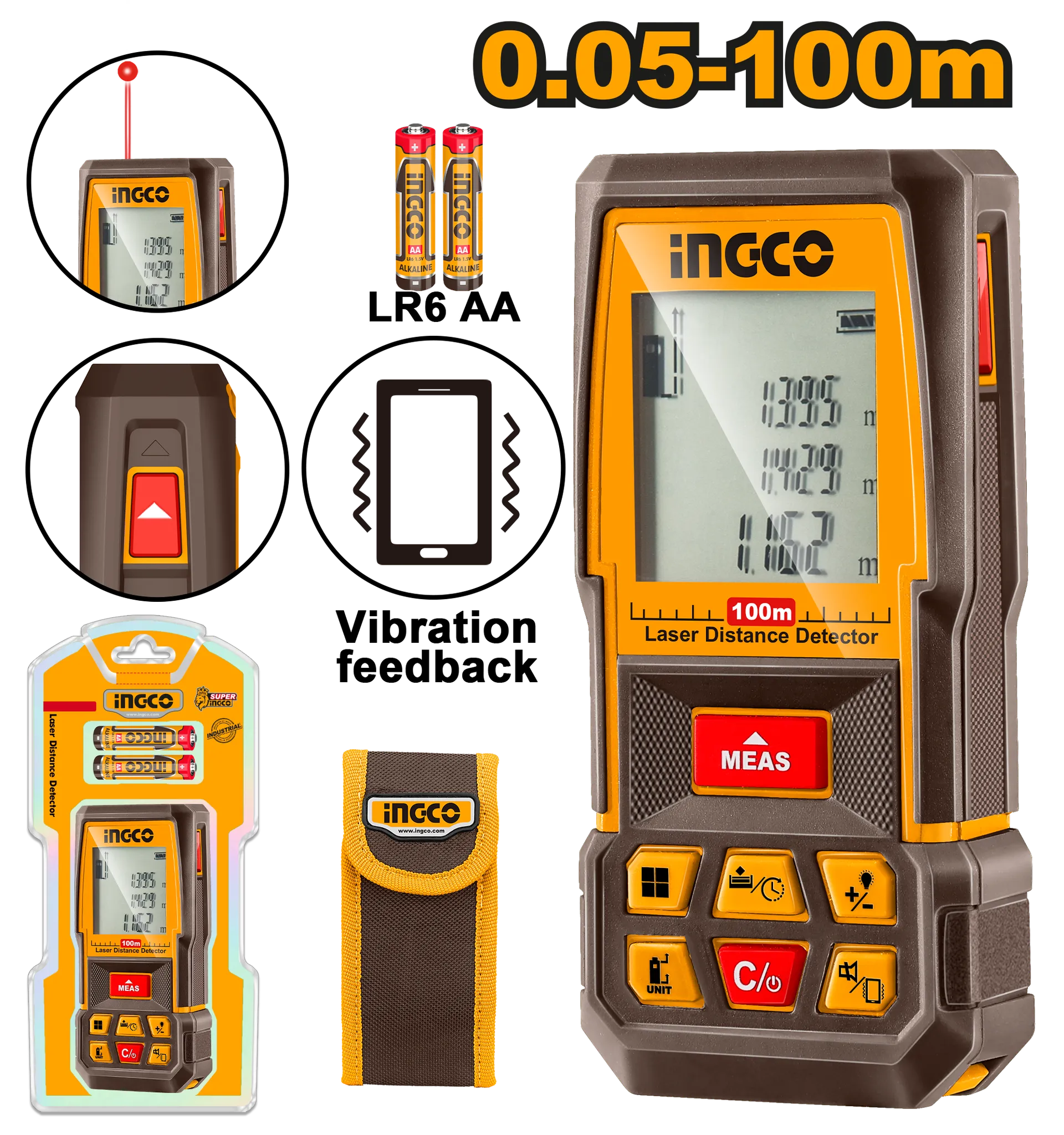 Metër lazer 100M INGCO HLDD1008