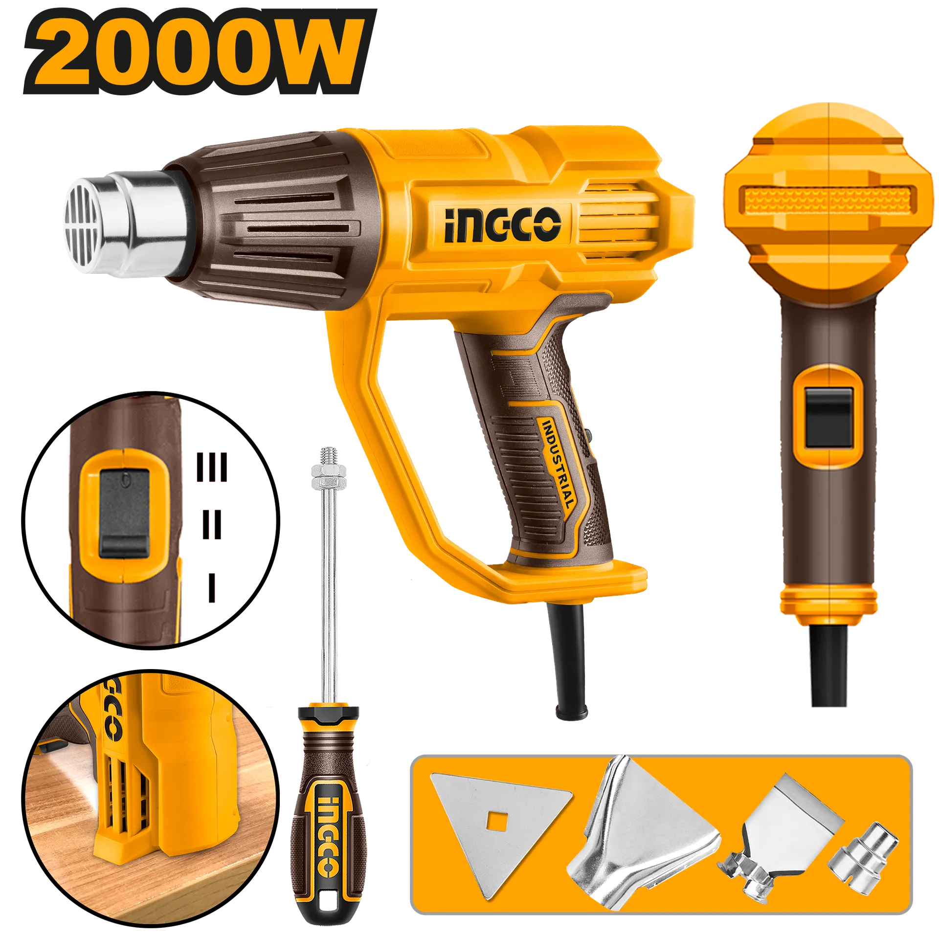 Ftesë industriale 2000W INGCO HG200078