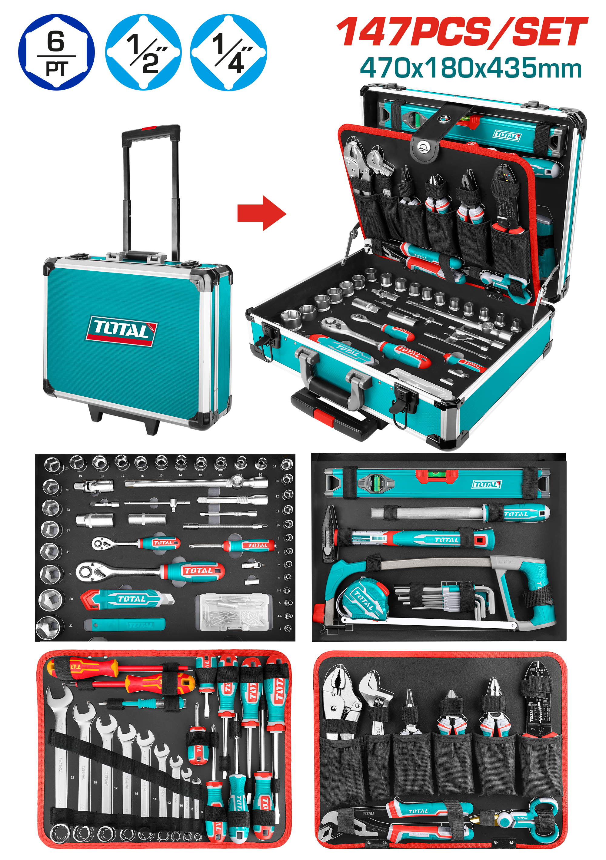 Kuti me alate TOTAL 147 PCS. THKTHP21476