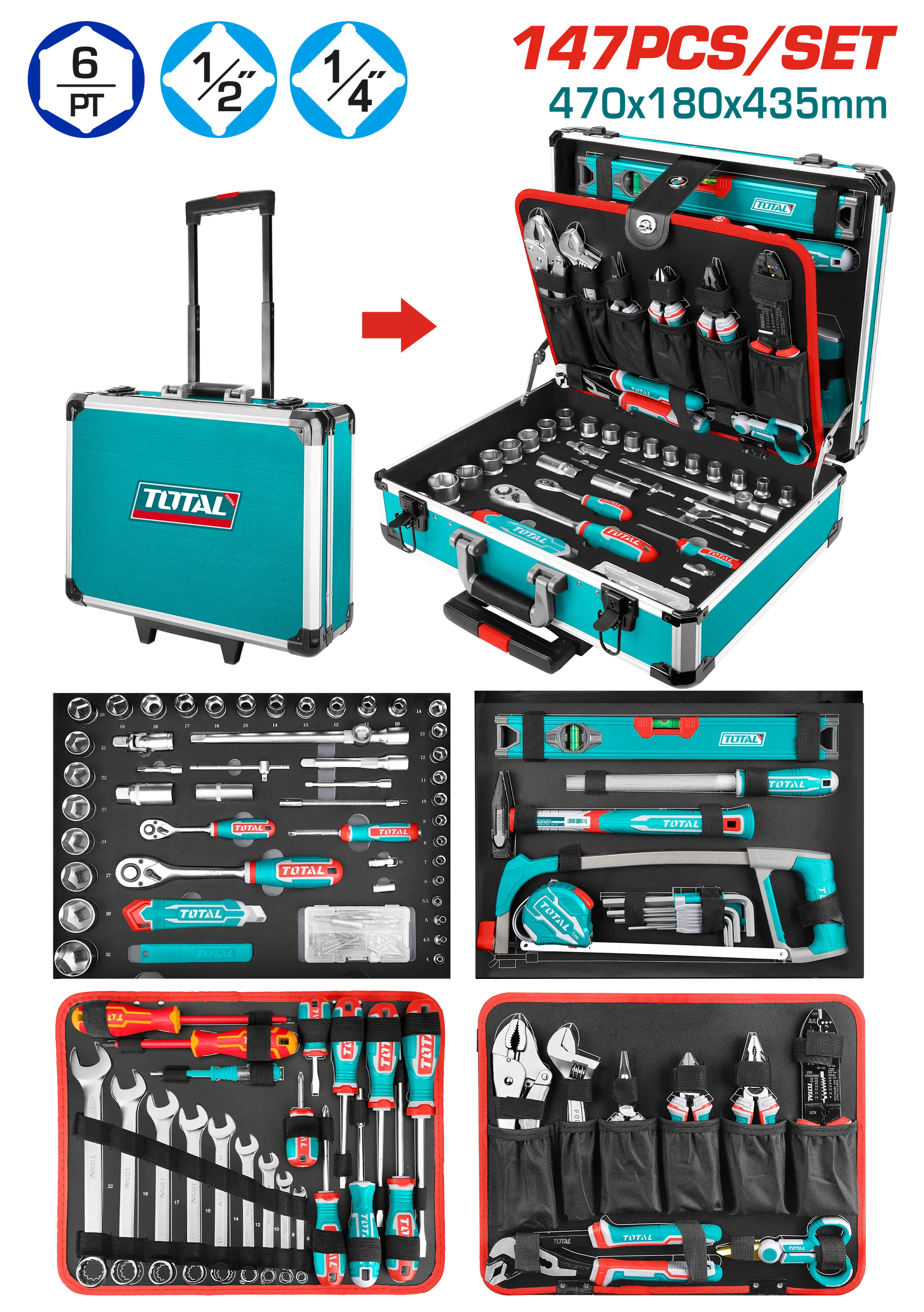 Kuti me alate TOTAL 147 PCS. THKTHP21476