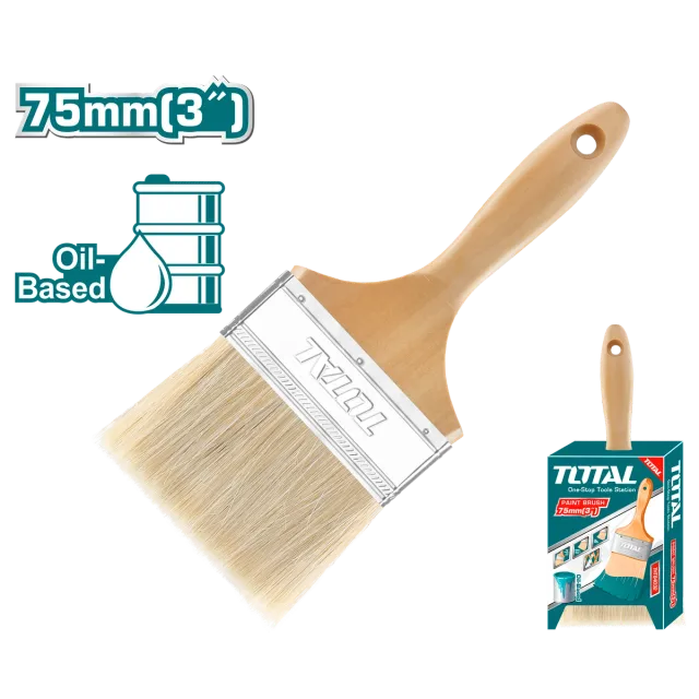 Furça përfshirjeje 75mm dorezë druri TOTAL THT84032