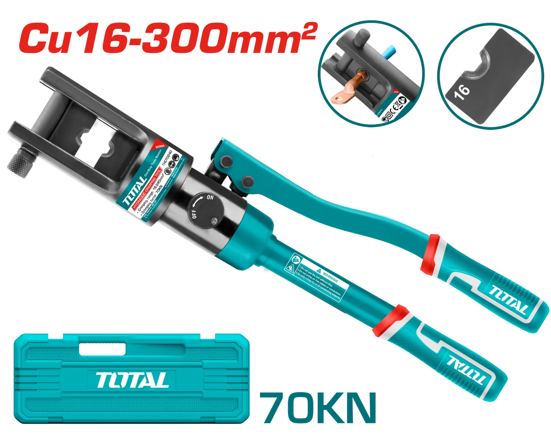 Presë hidraulike për shtrëngim kablli 16-300mm² TOTAL THCT0240