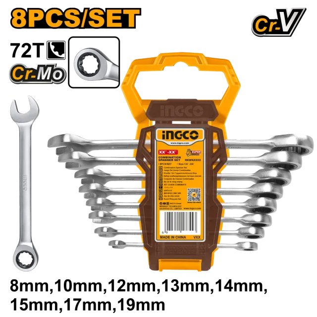 Сет клучеви 8/1 INGCO (O-U) HKSPAR1082