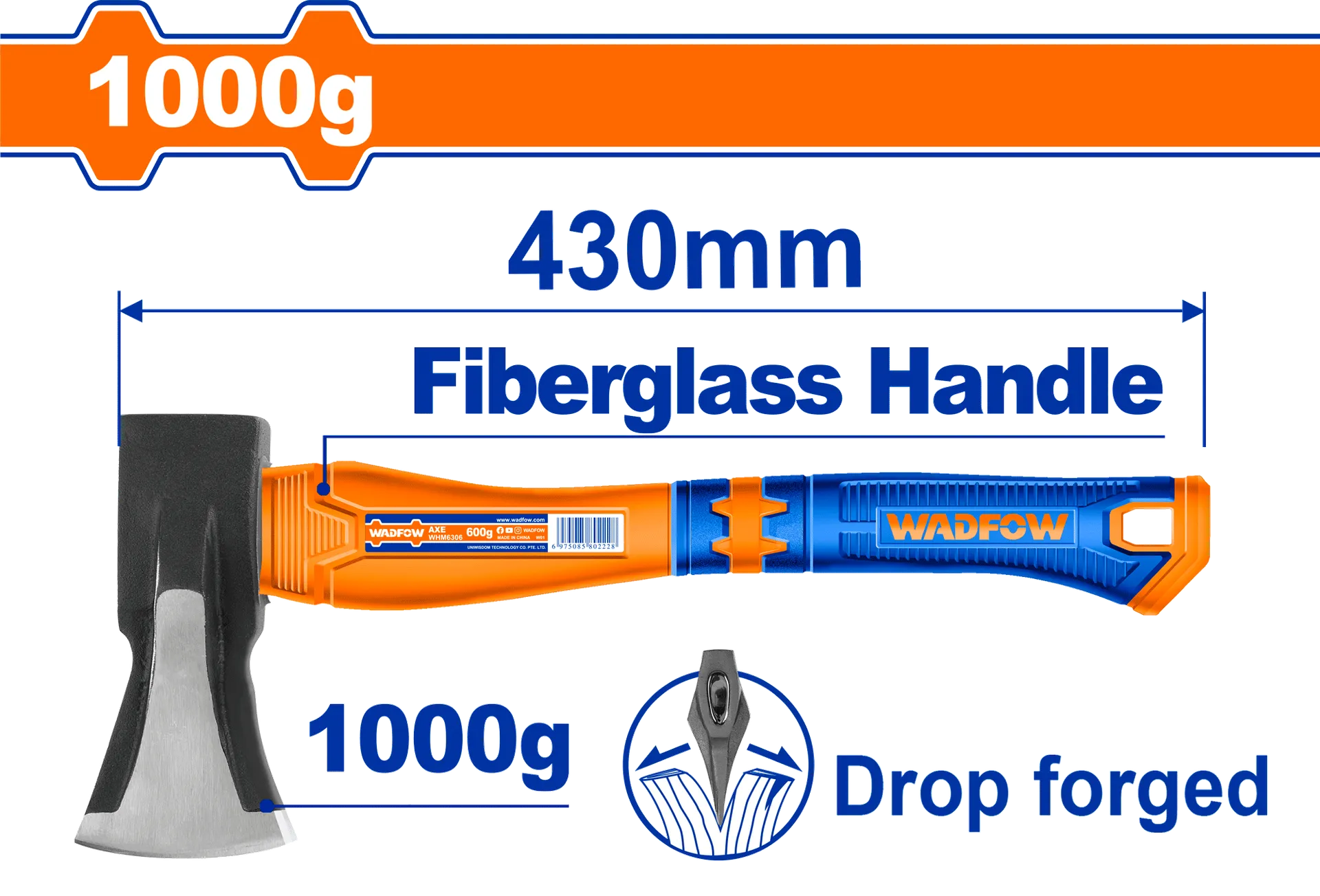 Sëpatë 1000g e përforcuar WADFOW WHM6321