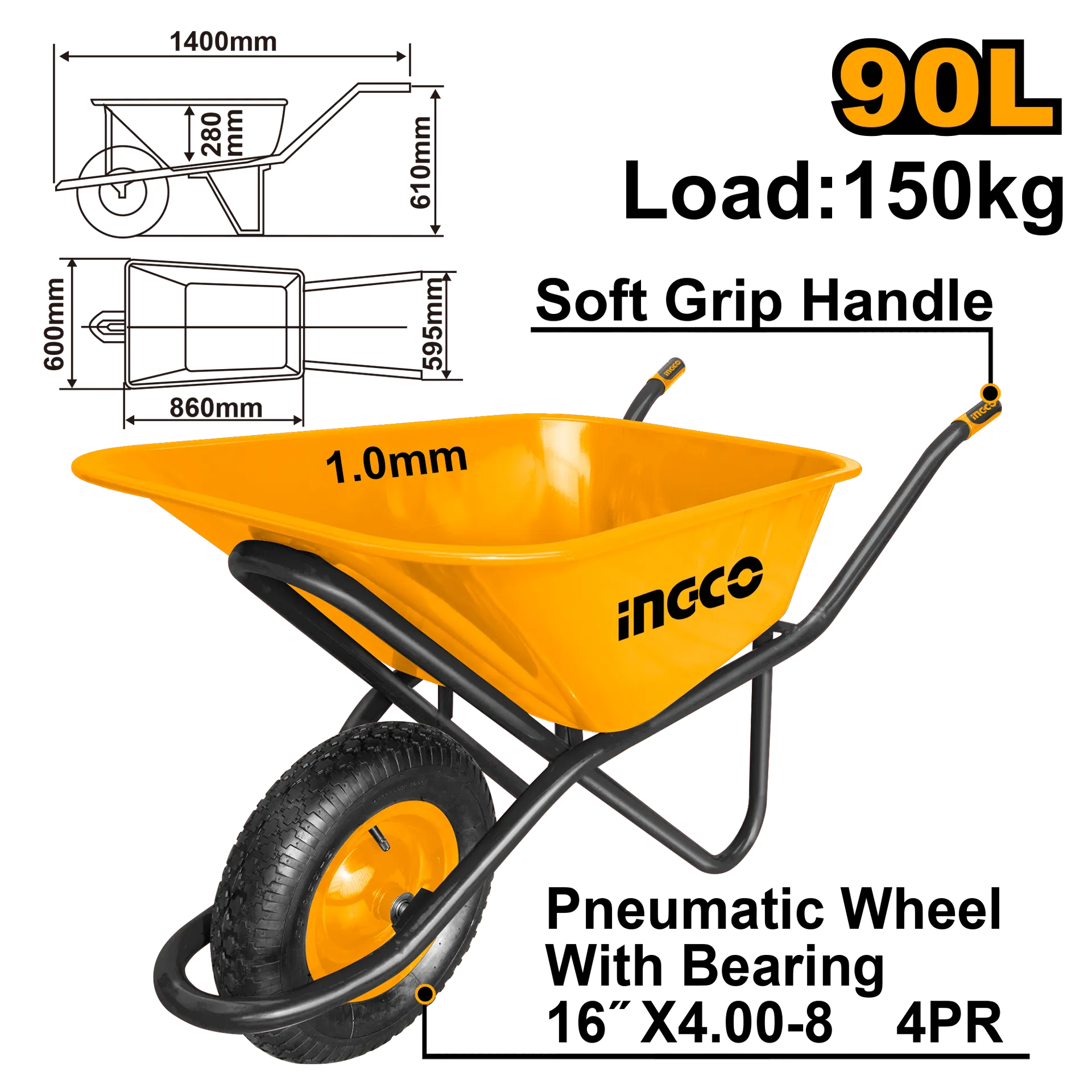 Karrucë ndërtimore INGCO HHWB64018G