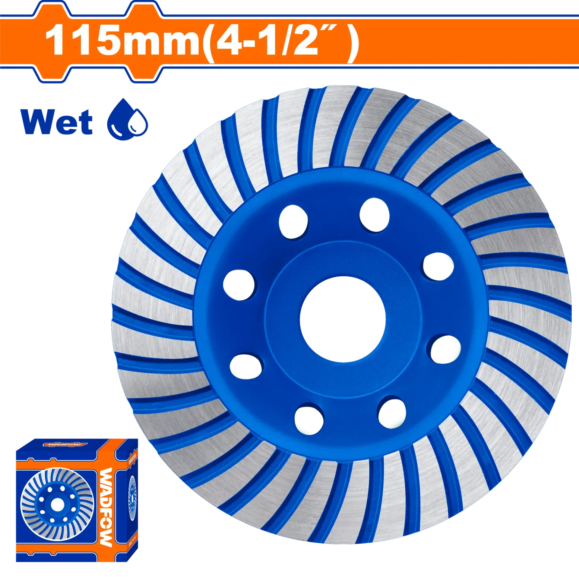Disku diamantror 115mm për bluarjen e betonit WADFOW WXK1501