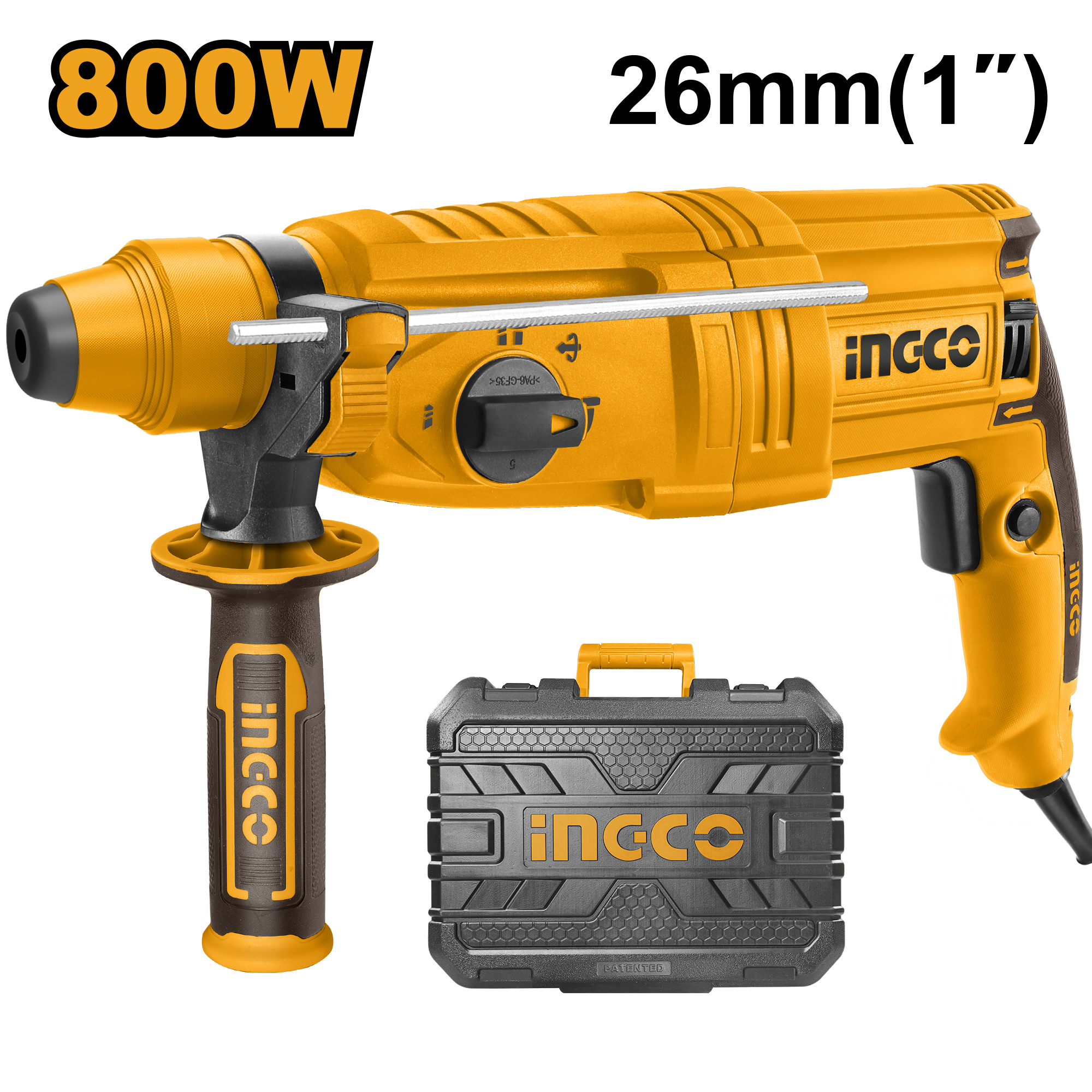 Çekiç goditës shpuese SDS+ hilta 800W 2.5J INGCO RGH9028