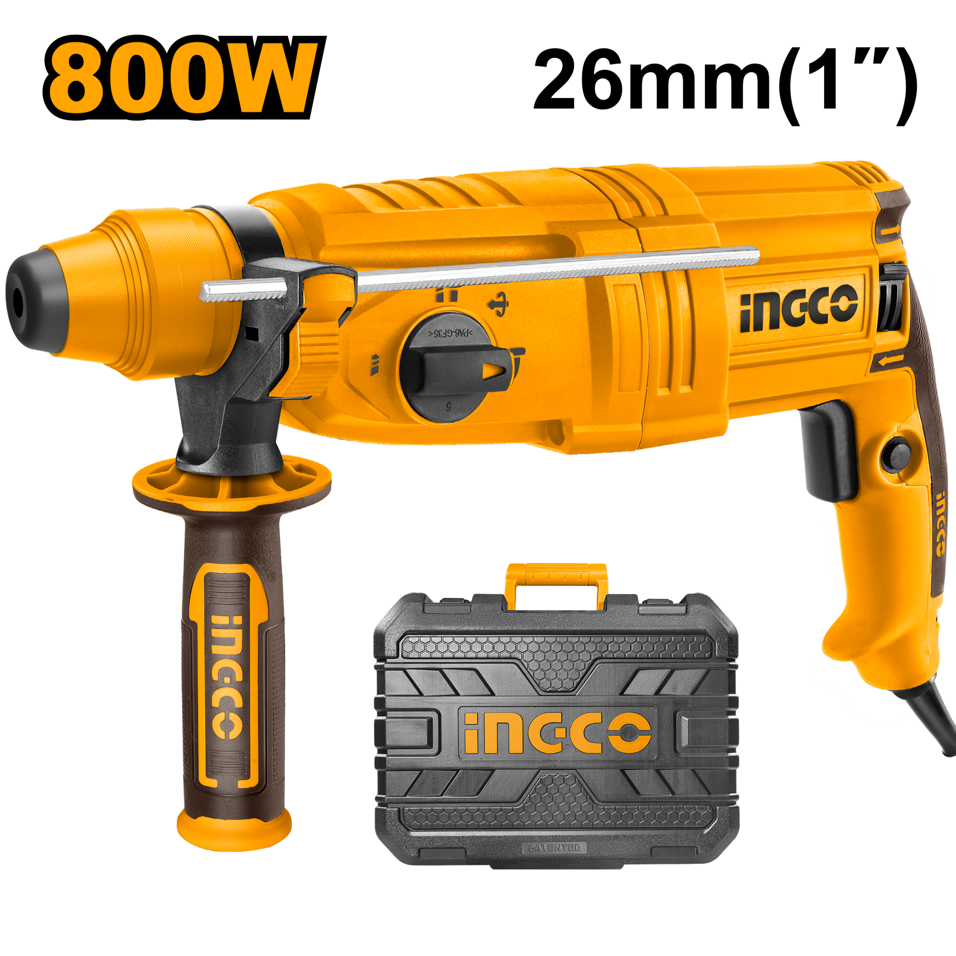 УДАРЕН ЧЕКАН ДУПЧАЛКА SDS+ ХИЛТА 800W 2.5J INGCO RGH9028