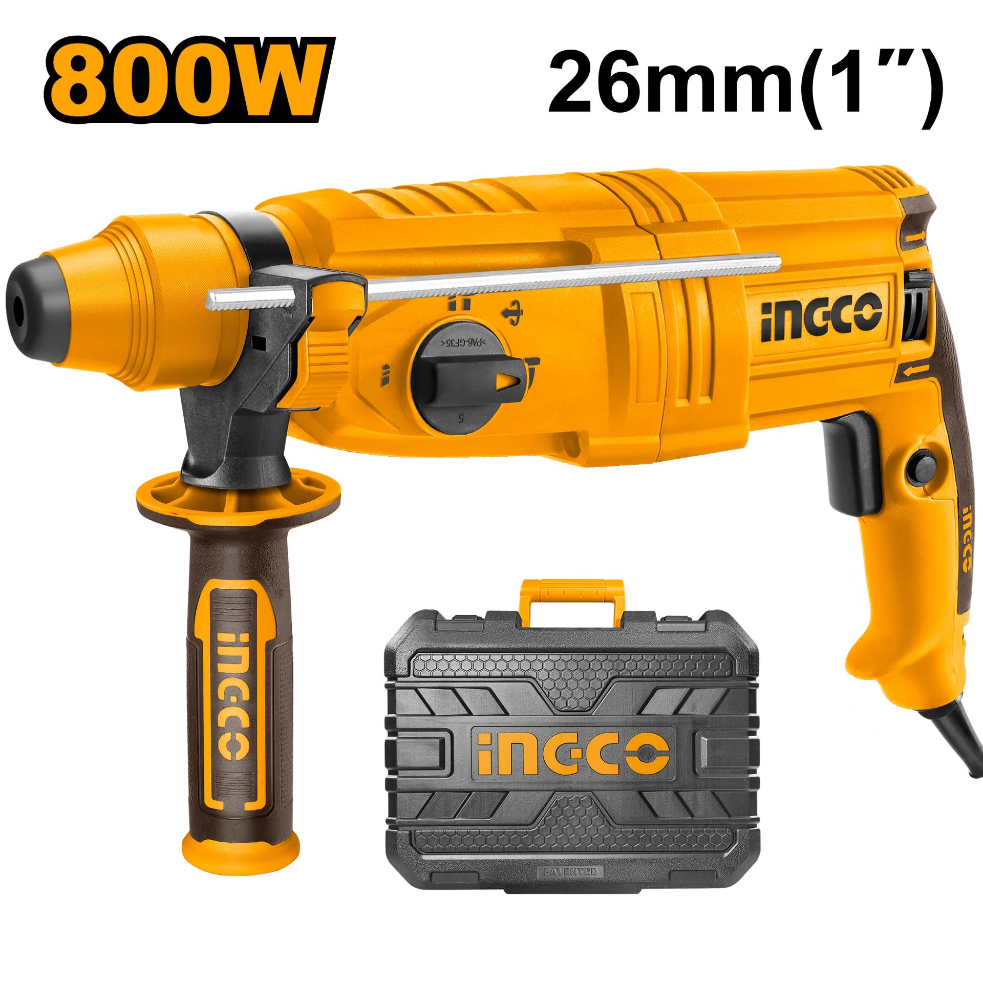 Çekiç goditës shpuese SDS+ hilta 800W 2.5J INGCO RGH9028