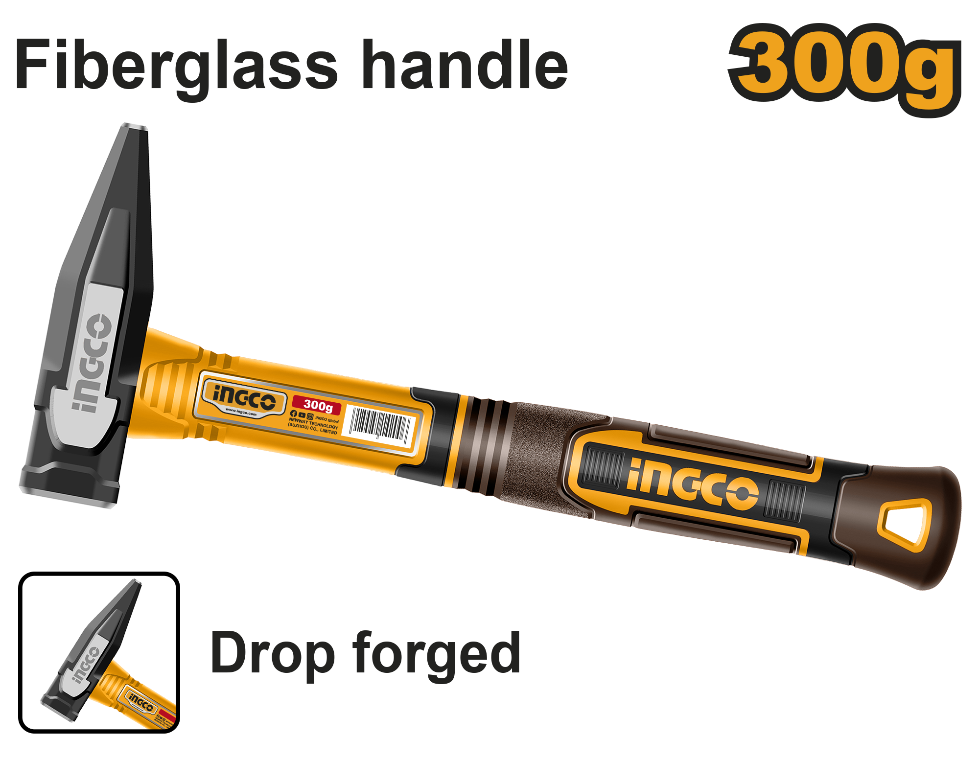 Çekiç dorezë fiberglas INGCO 300gr HMH82300