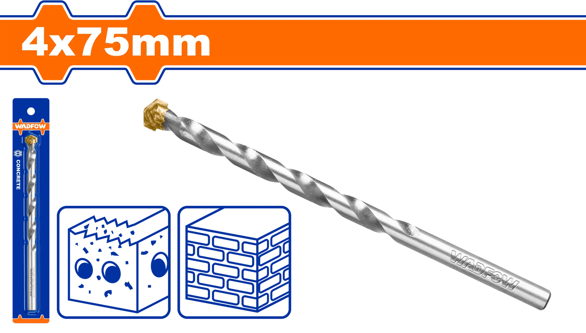 БУРГИЈА ЗА БЕТОН ОБИЧНА 4x75mm WADFOW WMJ1K02