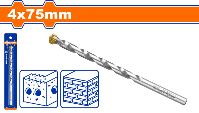 БУРГИЈА ЗА БЕТОН ОБИЧНА 4x75mm WADFOW WMJ1K02