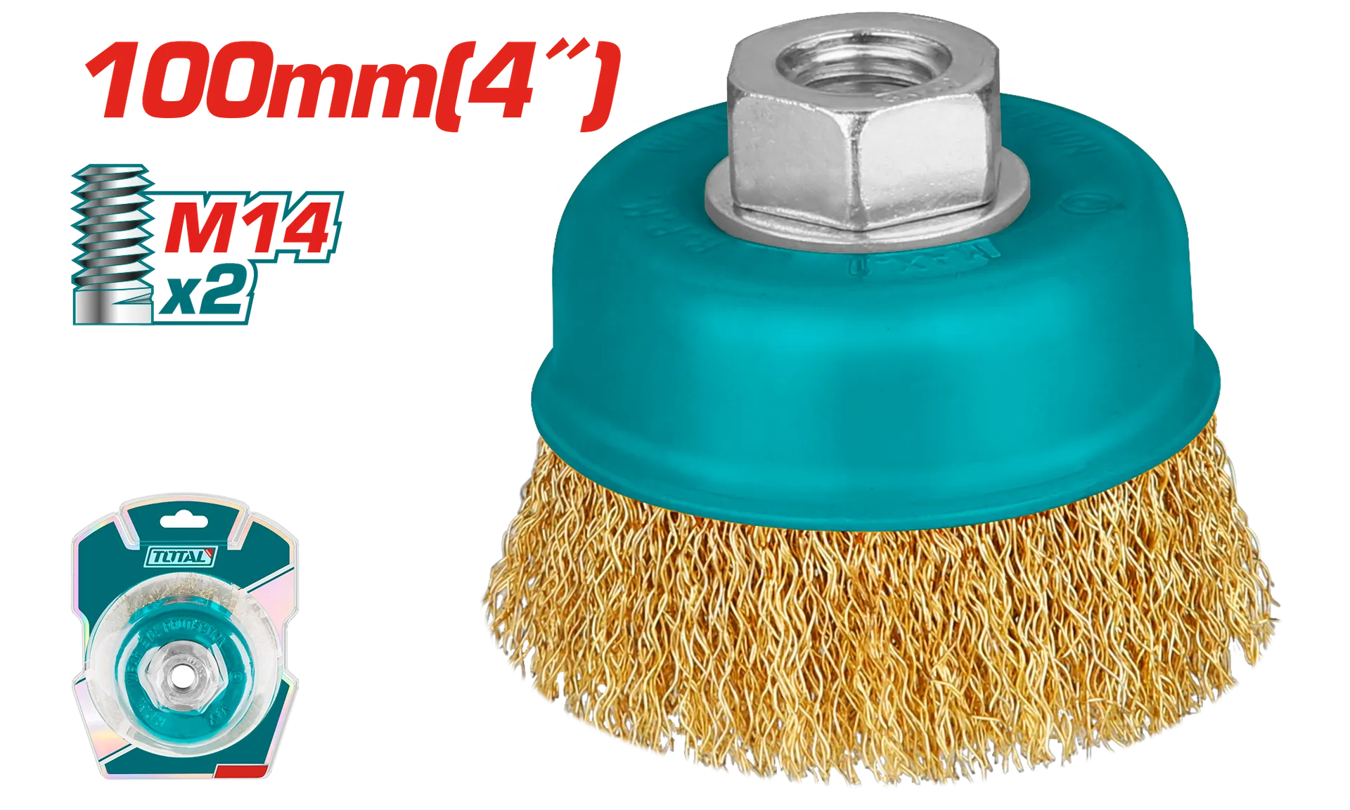 Furçë mesing 100mm për bluarëse këndore M14x2 TOTAL TAC31041