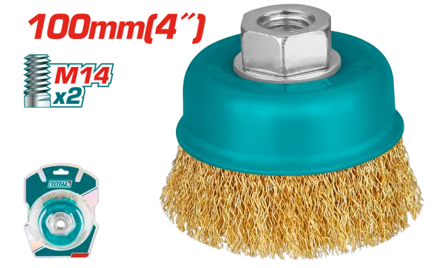 ЧЕТКА МЕСИНГ 100mm ЗА АГОЛНА БРУСИЛКА M14x2 TOTAL TAC31041